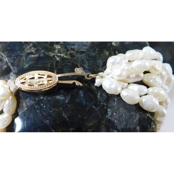 7/1108 Multistrand Freshwater Pearls with 14k Beads and Clasp - Picture 8 of 10